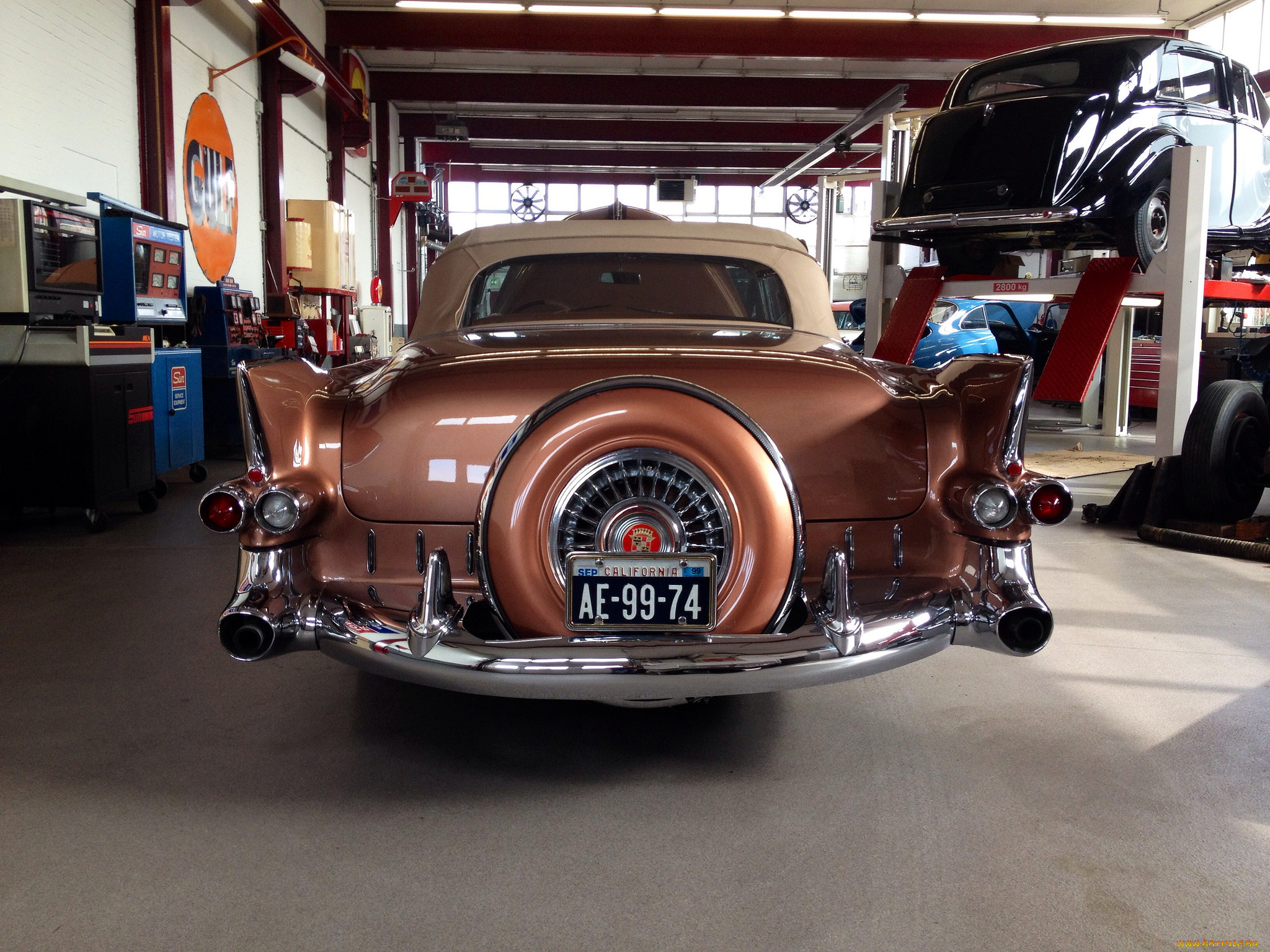 Обои 1955 Cadillac Автомобили Выставки и уличные фото, обои для рабочего  стола, фотографии 1955 cadillac, автомобили, выставки и уличные фото,  бампер, номер, запаска, авто Обои для рабочего стола, скачать обои картинки  заставки